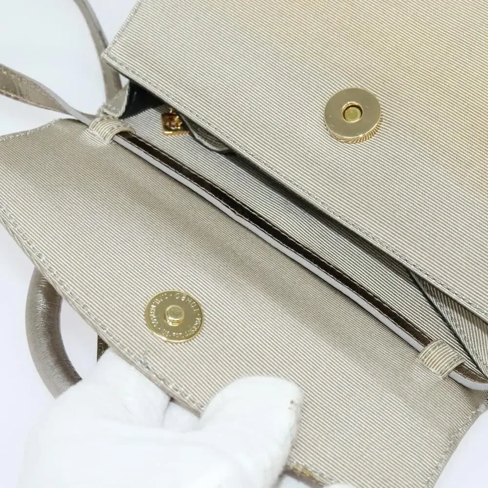 Salvatore Ferragamo Nylon Vara Handbag Beige